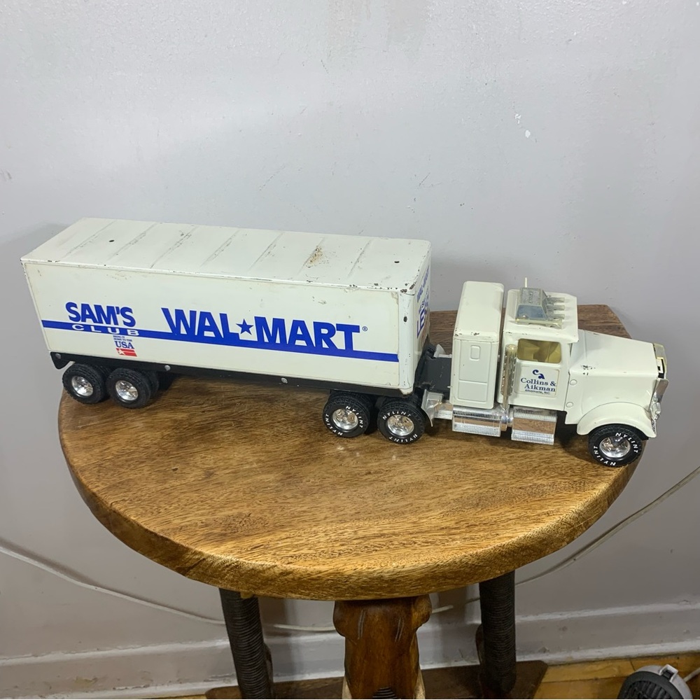 Vintage toy walmart, sams club metal tractor trailer